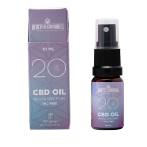 Health & Cannabis CBD oil 20% (2000mg) with Coconut oil Broad Spectrum 10ml