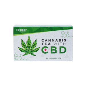 Euphoria Cannabis Tea CBD with hemp leaves and seeds